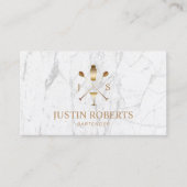 Bartender Bar Club Modern White Marble Visitenkarte (Vorderseite)