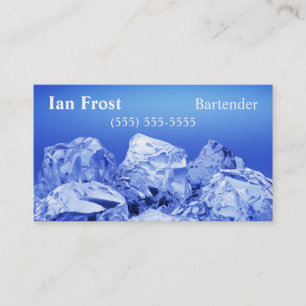 Bartender Eiswürfel Visitenkarte - Weiße Rückseite