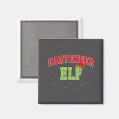 Bartender Elf Christmas Family Matching Group Xmas Magnet (Vorderseite/Rückseite)