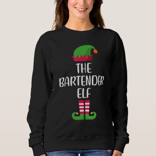 Bartender Elf Family Matching Group Christmas Paja Sweatshirt (Vorderseite)