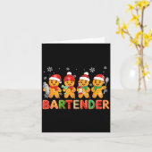 Bartender Job Group Santa Gingerbreads Xmas Cookie Karte (Gelbe Blume)