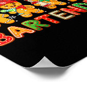 Bartender Job Group Santa Gingerbreads Xmas Cookie Poster (Ecke)