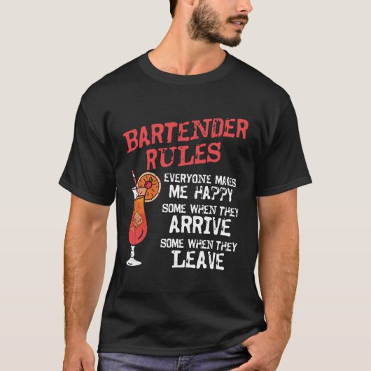 Bartender Mixologist Bartender Rules Everyone Make T-Shirt (Vorderseite)