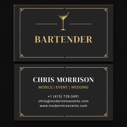Bartender Professional Visitenkarte