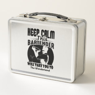 Bartender-Shirt - Bleib ruhig, dieses Bartender-T- Metall Brotdose