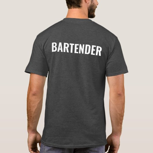 Bartender T-Shirt Uniform Personalized Name Logo (Rückseite)