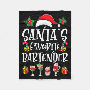 Bartender-Weihnachtsgeschenk Santas Lieblingsbarke Fleecedecke