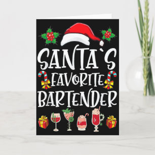 Bartender Weihnachtsgeschenk Santas Lieblingsbarke Karte