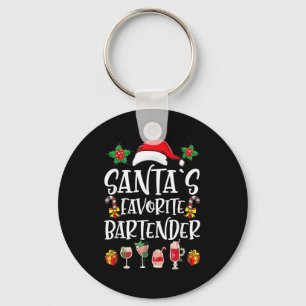 Bartender-Weihnachtsgeschenk Santas Lieblingsbarke Schlüsselanhänger