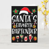 Bartender Weihnachtsgeschenk Santa's Lieblingsbart Karte (Gelbe Blume)