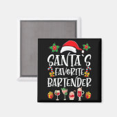 Bartender Weihnachtsgeschenk Santas Lieblingsbarte Magnet (Vorderseite/Rückseite)