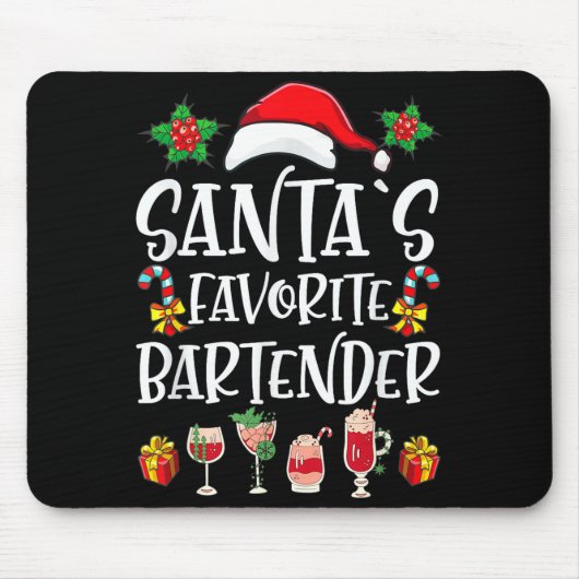 Bartender-Weihnachtsgeschenk Santas Lieblingsbarte Mousepad (Vorne)
