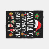 Bartender Xmas Gift Santa's Favorite Bartender Chr Fleecedecke (Vorderseite (Horizontal))