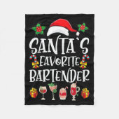 Bartender Xmas Gift Santa's Favorite Bartender Chr Fleecedecke (Vorderseite)