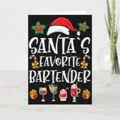Bartender Xmas Gift Santa's Favorite Bartender Chr Karte (Vorderseite)