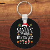 Bartender Xmas Gift Santa's Favorite Bartender Chr Schlüsselanhänger (Vorderseite)