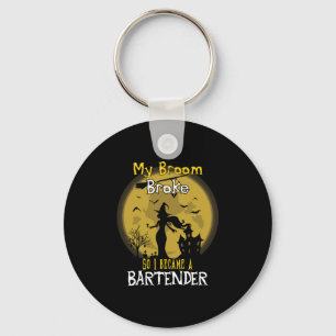 Bartenderin Hexe Halloween Schlüsselanhänger