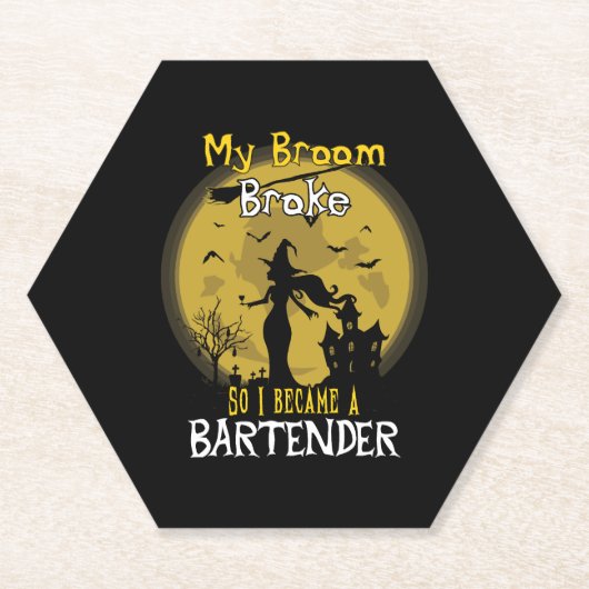 Bartenderin Hexe Halloween Untersetzer (Vorderseite)