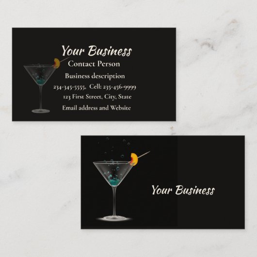 Bartending Barkeeper Catering Serving Visitenkarte (Vorne/Hinten)