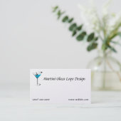 Bartending Business Card Martini-Glass-Logo Visitenkarte (Stehend Vorderseite)