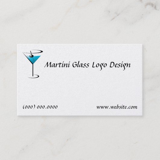 Bartending Business Card Martini-Glass-Logo Visitenkarte (Vorderseite)