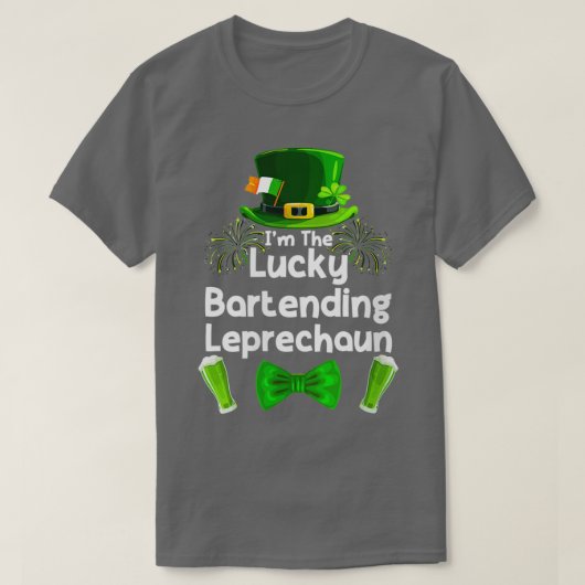 Bartending Leprechaun St Patrickx27S Day Barkeeper T-Shirt (Design vorne)