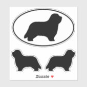 Bartete Collie Dog Silhouetten Vinyl Sticker Set (Blatt)