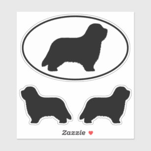 Bartete Collie Dog Silhouetten Vinyl Sticker Set