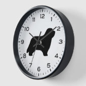 Bartete Collie Hunde Silhouette Uhr (Winkel)