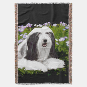 Bartete Collie Malerei - Niedliche Original Hunde  Decke