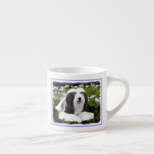 Bartete Collie Malerei - Niedliche Original Hunde Espressotasse