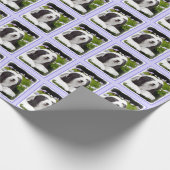 Bartete Collie Malerei - Niedliche Original Hunde Geschenkpapier (Ecke)