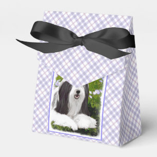Bartete Collie Malerei - Niedliche Original Hunde  Geschenkschachtel