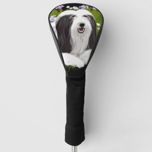 Bartete Collie Malerei - Niedliche Original Hunde  Golf Headcover (Vorderseite)