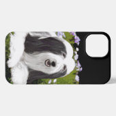 Bartete Collie Malerei - Niedliche Original Hunde iPhone Hülle (Rückseite (Horizontal))