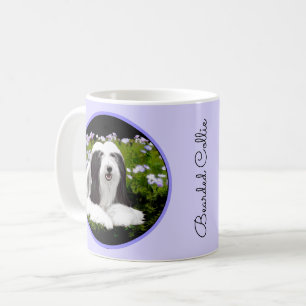 Bartete Collie Malerei - Niedliche Original Hunde Kaffeetasse