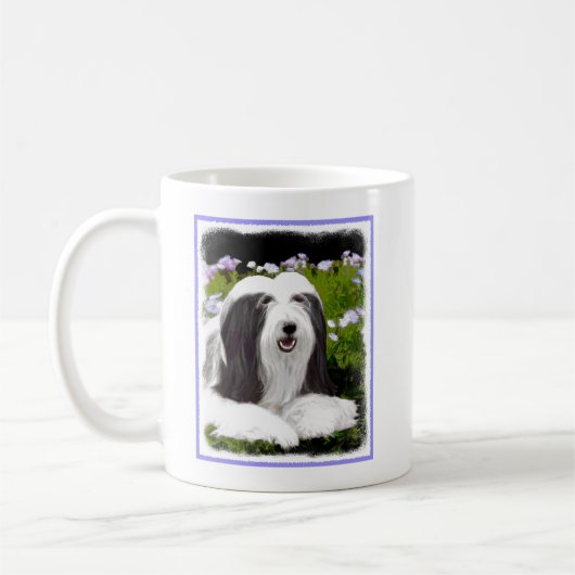 Bartete Collie Malerei - Niedliche Original Hunde  Kaffeetasse (Links)