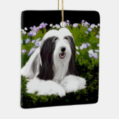 Bartete Collie Malerei - Niedliche Original Hunde  Keramikornament (Rechts)