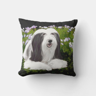 Bartete Collie Malerei - Niedliche Original Hunde  Kissen