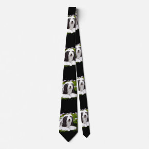 Bartete Collie Malerei - Niedliche Original Hunde  Krawatte