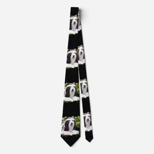 Bartete Collie Malerei - Niedliche Original Hunde Krawatte (Vorderseite)