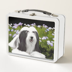 Bartete Collie Malerei - Niedliche Original Hunde Metall Brotdose