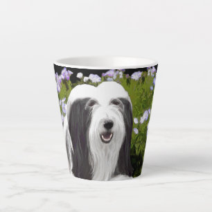 Bartete Collie Malerei - Niedliche Original Hunde Milchtasse