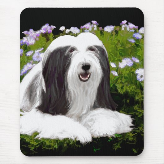 Bartete Collie Malerei - Niedliche Original Hunde  Mousepad (Vorne)