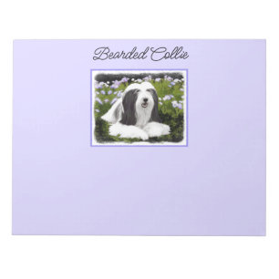 Bartete Collie Malerei - Niedliche Original Hunde Notizblock