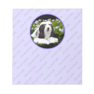 Bartete Collie Malerei - Niedliche Original Hunde Notizblock