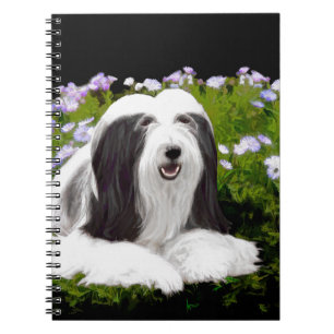 Bartete Collie Malerei - Niedliche Original Hunde Notizblock