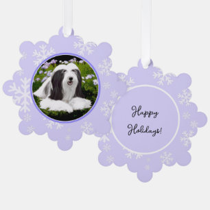 Bartete Collie Malerei - Niedliche Original Hunde Ornament Karte