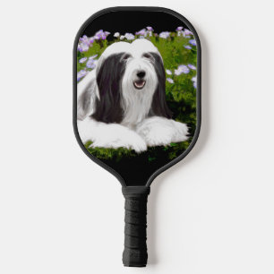 Bartete Collie Malerei - Niedliche Original Hunde Pickleball Schläger