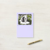 Bartete Collie Malerei - Niedliche Original Hunde Post-it Klebezettel (Auf Schreibtisch)